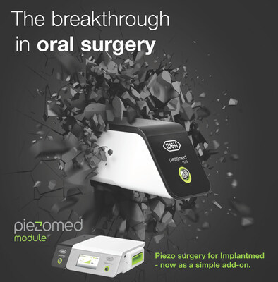 The new Piezomed module. W&H presents the game changer in piezo surgery. As a simple add-on solution, the Piezomed module can now be used in conjunction with Implantmed Plus. W&H is breaking new ground in surgical applications. This ingenious modular system combines expertise from different areas. (CNW Group/W&H Impex Inc.)