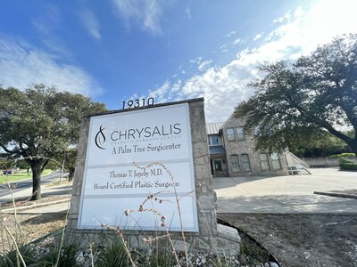 Chrysalis building signage from the outside.