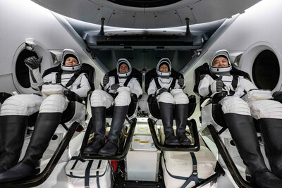 Roscosmos cosmonaut Anna Kikina, left, NASA astronauts Josh Cassada and Nicole Mann, and Japan Aerospace Exploration Agency (JAXA) astronaut Koichi Wakata, right, are seen inside the SpaceX Dragon Endurance spacecraft onboard the SpaceX recovery ship Shannon shortly after having landed in the Gulf of Mexico off the coast of Tampa, Florida, Saturday, March 11, 2023. Mann, Cassada, Wakata, and Kikina are returning after 157 days in space as part of Expedition 68 aboard the International Space Station.
