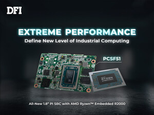 DFI Reveals New PCSF51 1.8" SBC with High Performance AMD Ryzen™ R2000 Processor for Industrial Applications