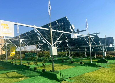 First Israeli full-scale Orchard-Voltaic installation, exhibited by Doral-Energy - at the SunnySide APV Summit 2023 hosted by MIGAL Galilee Research Institute in partnership with Germany’s Fraunhofer Research Institute (Photo Credit: MIGAL Galilee Research Institute)