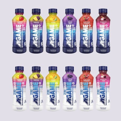 A-GAME Beverage Line, 6 flavors in regular and zero sugar