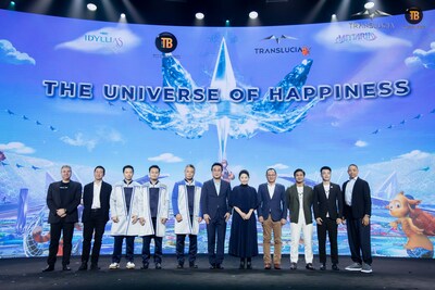 Representantes de Translucia Metaverse, T&B Media Global, MQDC Idyllias, Animoca Brands, Impact District y Tonomus en el lanzamiento de Translucia Metaverse en Bangkok el 14 de marzo de 2023.