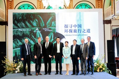 (From left to right: Mr. Jean-Jacques Morin, Group Deputy CEO, Group CFO and Premium, Midscale & Economy Division CEO, Accor; Mr. Sébastien Bazin, Chairman and CEO of Accor; Mr. Gary Rosen, CEO, Accor Greater China; Ray Chen, SVP of Trip.com Group, CEO of Accommodation Business Group; Ms. Jane Sun, CEO of Trip.com Group; Mr. Li Binghua, Division Director, Market Management Office, Shanghai Municipal Bureau of Culture and Tourism; Mr. Jonathan Woetzel, Director of McKinsey Global Institute, Senior Partner of McKinsey & Company; Mr. Steve Saxon, Partner of McKinsey & Company) (PRNewsfoto/Trip.com Group)