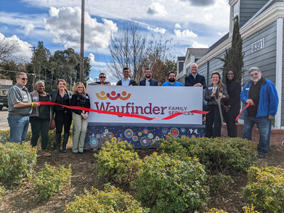 Members of the Citrus Heights Chamber of Commerce, elected officials gather for a ribbon cutting ceremony with Wayfinder Family Services staff and leadership.