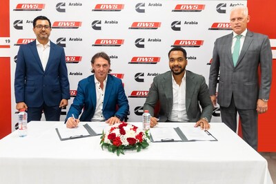 From left to right: Amit Deshpande (MD, Cummins Arabia), Ian Norton (Operations Director, Cummins Arabia), Oweis Zahran (CEO, OWS Automotive), Anders Moeller (COO, OWS Automotive) during the signing ceremony.