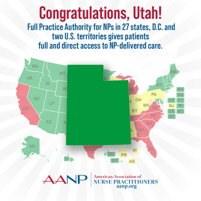 Utah is now the 27th state — along with the District of Columbia and two U.S. territories — to adopt Full Practice Authority.