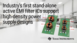 TI pioneers the industry's first stand-alone active EMI filter ICs, supporting high-density power supply designs