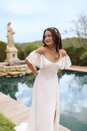 sachin and babi light blue dress David's Bridal promises no supply disruption due to coronavirus main image 0