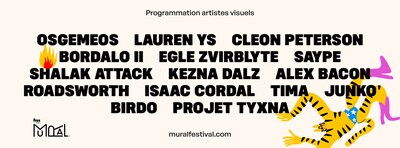 Programmation artistes visuels - Festival Mural 2023 (Groupe CNW/MURAL)