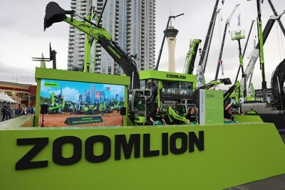 Photo shows the exhibition area of China's machinery equipment maker Zoomlion.