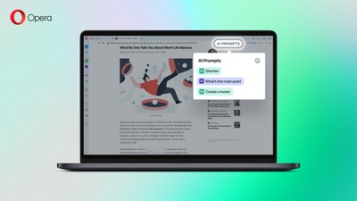Opera adds AI tools to its desktop browser and Opera GX