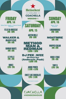 Heineken House Coachella Weekend 1 Lineup