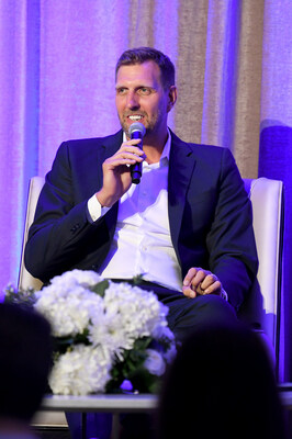 Dirk Nowitzki speaking at "An Evening with The Great Nowitzki" benefitting Educational First Steps