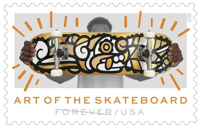 Estampillas Forever Art of the Skateboard (Federico "MasPaz" Frum) - Servicio Postal de los Estados Unidos