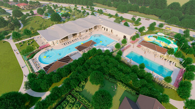 Caption: Rendering of Rec Center at Creekland Village at Bridgeland | New Homes in Cypress, TX by Century Communities