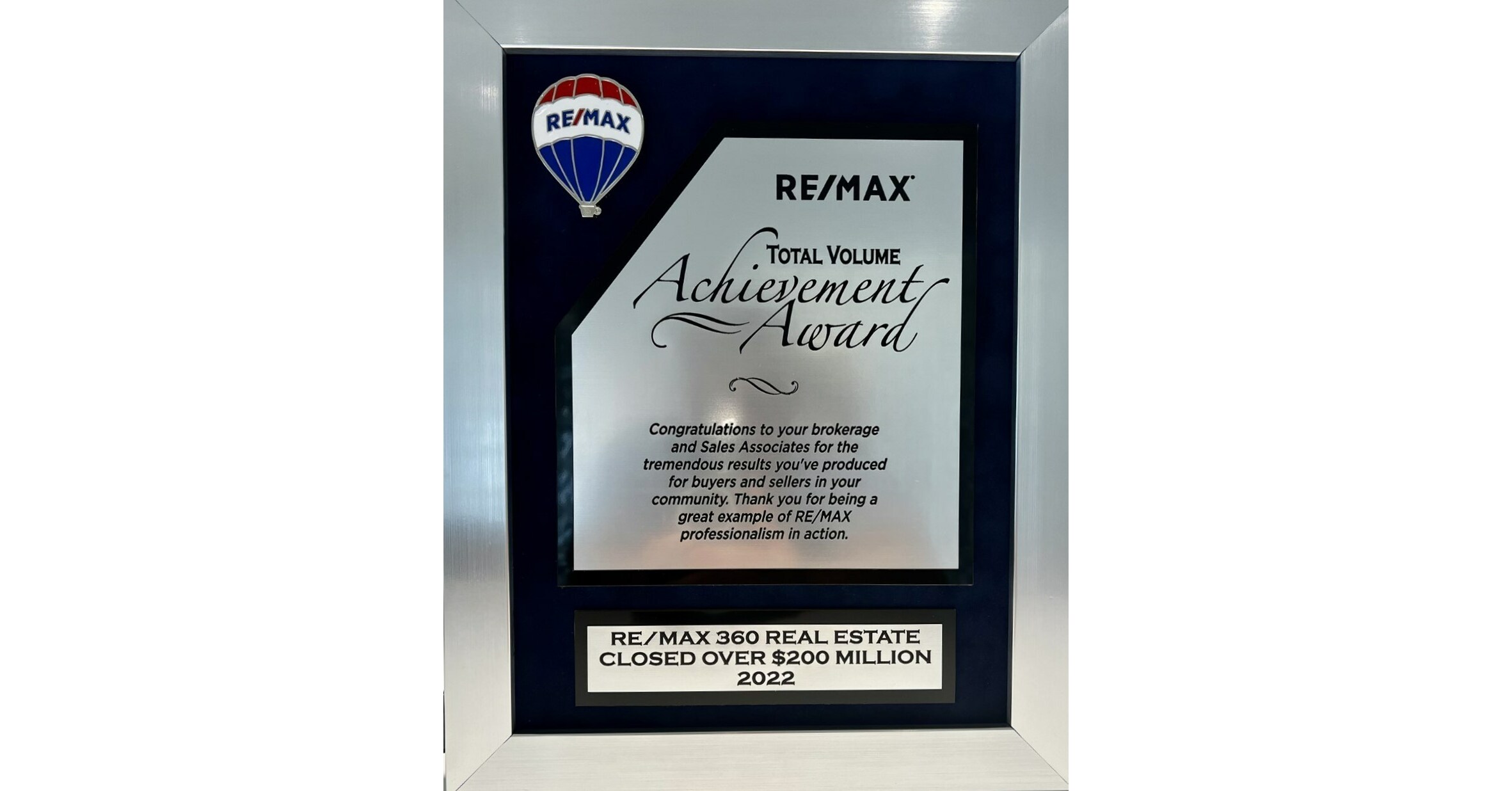 RE/MAX 360 Real Estate, Coral Gables, FL Recognized for Exceeding 200 Million in Commercial and