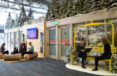 The new themed area for informal meetings at the Palais des congrs de Montral. The Quebec ski resort experience. (CNW Group/Palais des congrs de Montral)