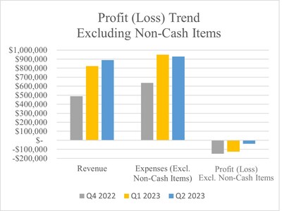 Profit (Loss) Trend Excluding Non-Cash Items (CNW Group/The Good Shroom Co Inc.)
