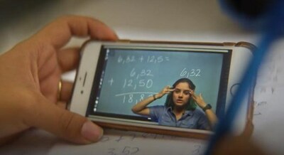 Aprendendo matemática em um smartphone