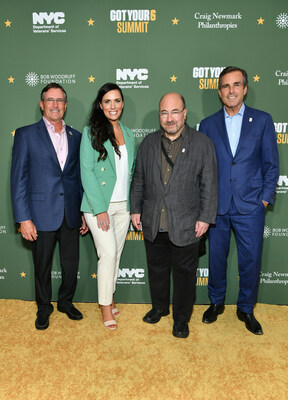 Dave Woodruff, Anne Marie Dougherty, and Bob Woodruff of The Bob Woodruff Foundation with Craig Newmark at the 2022 Got Your 6 Summit in New York City