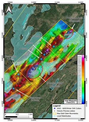 MAS GOLD Increases its Gold Portfolio by 29,000 oz of Inferred Gold with the Announcement of the Initial Mineral Resource Estimate of the Preview Adit Gold Deposit, Northeastern Saskatchewan