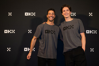 OKX Ambassadors Daniel Ricciardo (left) Scotty James (right) (PRNewsfoto/OKX)