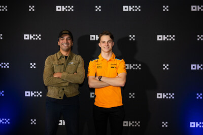 OKX CMO Haider Rafique (left) and McLaren F1 Driver Oscar Piastri (right) (PRNewsfoto/OKX)