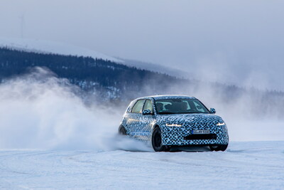 Hyundai N is testing the all-electric, all-wheel-drive IONIQ 5 N under extreme arctic winter conditions in Arjeplog, Sweden