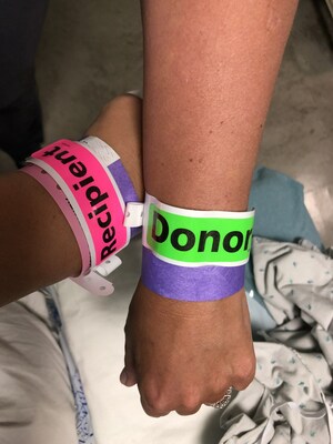 Living kidney donor and her recipient after transplant surgery in August 2020.