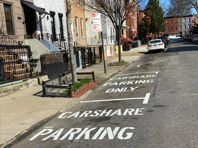 Freshly painted on-street car sharing spaces dedicated to Zipcar, the world’s leading car-sharing network, can now be found across Manhattan, the Bronx, Queens and Brooklyn (pictured Gunther Pl. between Atlantic Ave. and Herkimer St., Brooklyn).