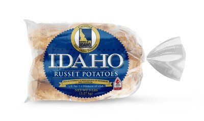 5-lb bag of fresh Idaho potatoes with Better Choices For Life logo.