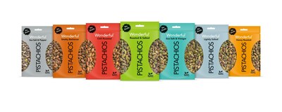 Wonderful Pistachios new Sea Salt & Pepper No Shells variety joins an award-winning cast of current flavors including Sea Salt & Vinegar, Smoky Barbecue, Chili Roasted, and Honey Roasted.