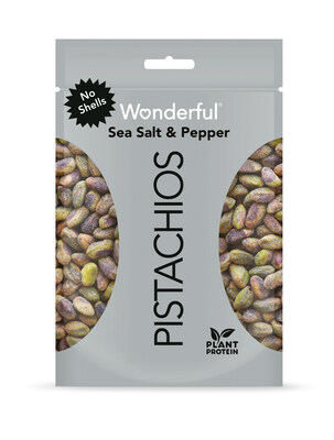 Add a dash of excitement to your snackin’ routine with the new Sea Salt & Pepper flavor of Wonderful Pistachios No Shells. Bold sea salt and spicy black pepper combine to give a little kick to the nutty goodness of the pistachios, which are one of the highest protein snack nuts boasting six grams of protein per serving. Sea Salt & Pepper will be available in 5.5-ounce, 11-ounce, 22oz, and 2.25-ounce bags throughout the U.S. and Canada.