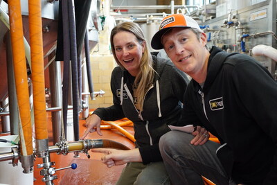 Judy and Rob Neff of Checkerspot Brewing Company at the Samuel Adams Boston Taproom.