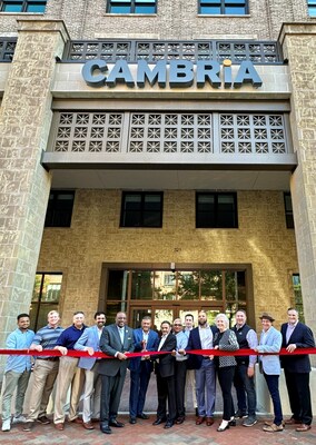 Representatives from the City of Savannah, Choice Hotels International, HOS Management and Savannah Center for Blind and Low Vision came together on Thursday, March 30, 2023 to celebrate the official grand opening of Cambria Hotels' first Georgia property.
