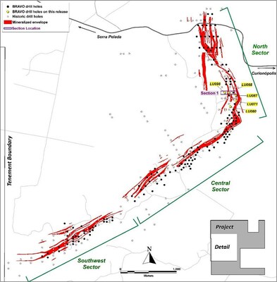 Figure 5: Location of Bravo Drilling Reported in this News Release (CNW Group/Bravo Mining Corp.)