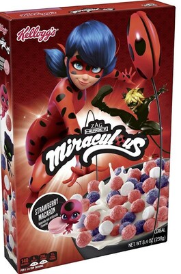 Enjoy a bite of heroic flavor with NEW Kellogg’s® Miraculous™ cereal, featuring an all-new Strawberry Macaron flavor inspired by the worldwide hit TV show, Miraculous™ - Tales of Ladybug and Cat Noir, coming to grocery store shelves this April.