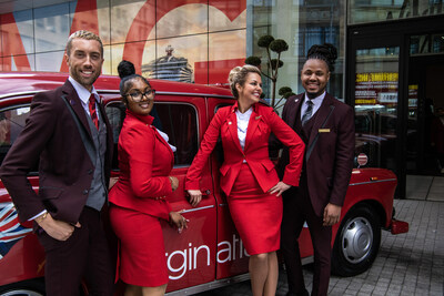 Virgin Atlantic Cabin Crew launch the airline's "Taxi For Takeoff" in New York City