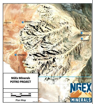 Base Map with Sat Image 2023 Potro (CNW Group/NGEx Minerals Ltd.)