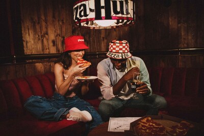 One Side Red Shingled Roof, One Side Tiffany Lamp Shade -- New Bucket Hat Features the Best of Both Pizza Hut Worlds