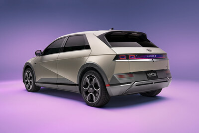 The IONIQ 5 Disney100 Platinum Concept car was revealed at the New York Auto Show on Wednesday. The car features special Disney-inspired visual accents and entertainment including lighting and iconic Disney music.