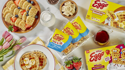 Be on the lookout for the new Eggo Chocolatey Chip Banana Waffles, Berry Blast Mini Toast, with a suggested retail price of $3.59, and the Vanilla Bean Grab & Go Waffle for $5.99 in freezer aisles nationwide this April.