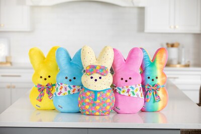 These limited-edition PEEPS® Brand Bunnies by Build-A-Bear, with their irresistible ears and signature design, are featured in classic holiday colors, and available only during the Easter season.