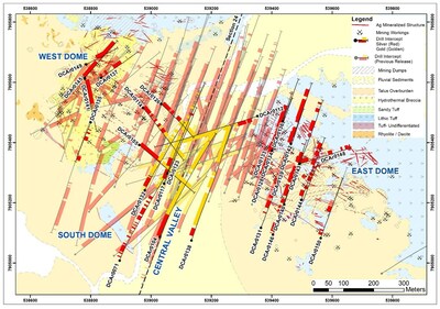 Figure 1 Simplified Geology and Drill Plan Map of the Carangas Project (CNW Group/New Pacific Metals Corp.)