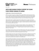 ATCO AND KANSAI PURSUE EXPORT OF CLEAN FUELS FROM CANADA TO JAPAN (CNW Group/ATCO Ltd.)