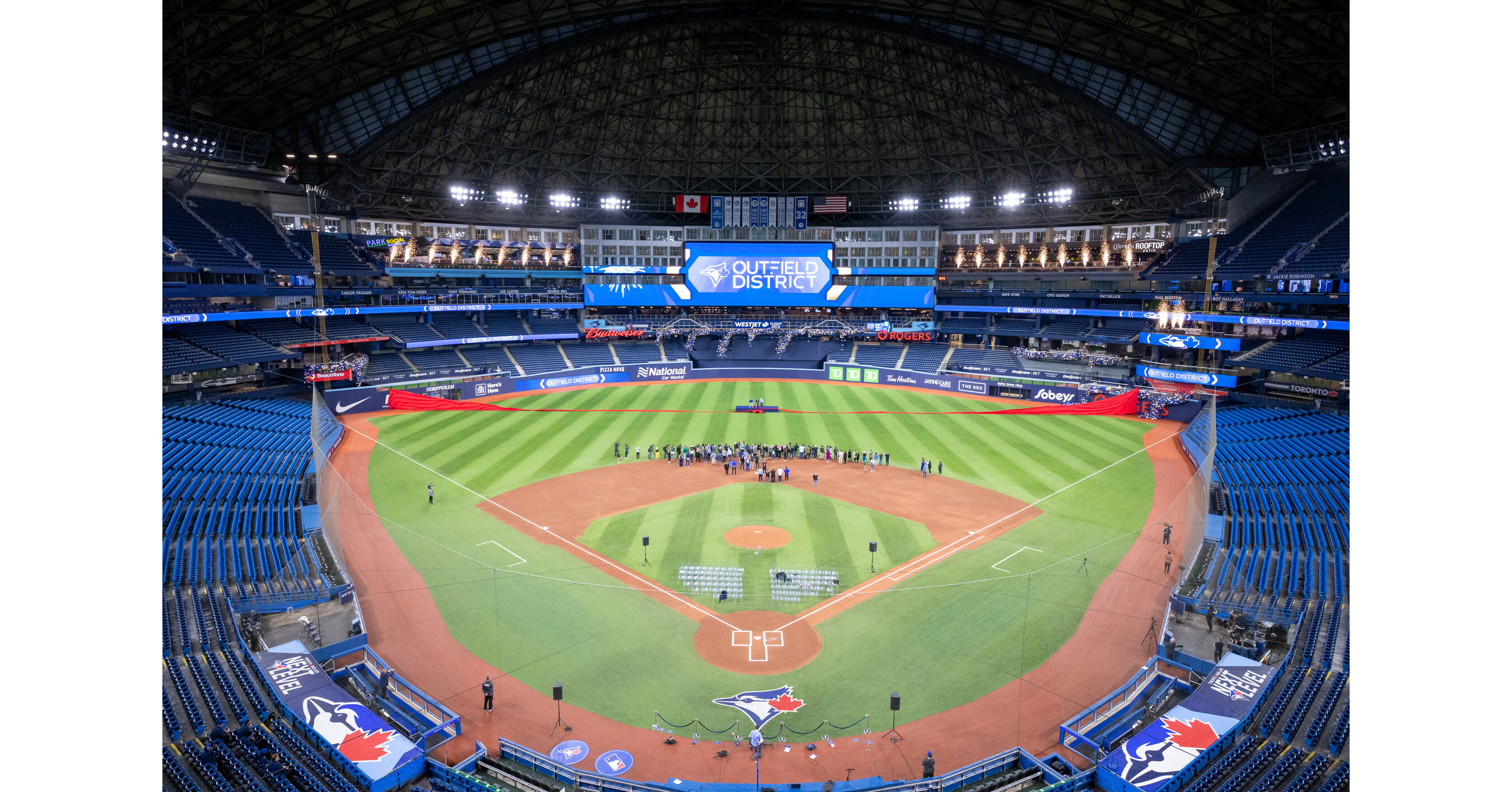 BLUE JAYS UNVEIL COMPLETED OUTFIELD DISTRICT OF ROGERS CENTRE RENOVATIONS  AT RIBBON-CUTTING CEREMONY