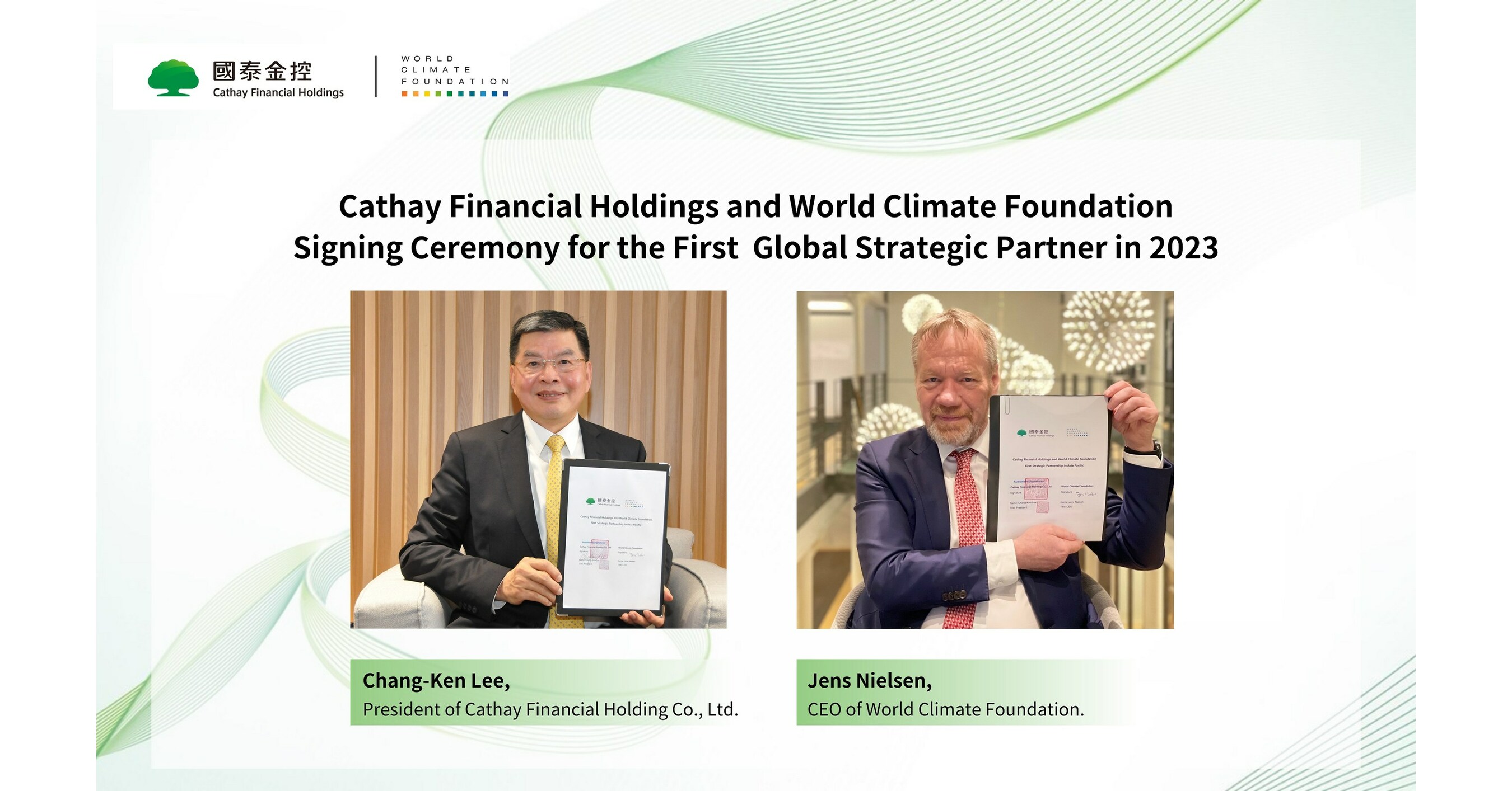 Cathay Financial Holdings, World Climate Foundation’s First Global Strategic Partner in 2023, Aiming to Accelerate Climate Finance Beyond Taiwan