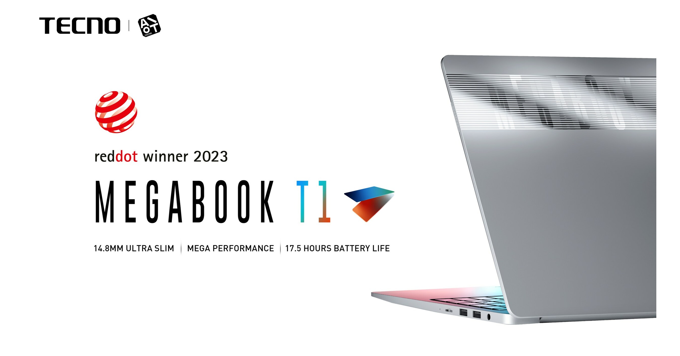 Первый ноутбук TECNO MEGABOOK T1 получил награду Red Dot Award 2023