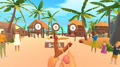 Slingshot mini-game. One of the new mini games in Math World VR